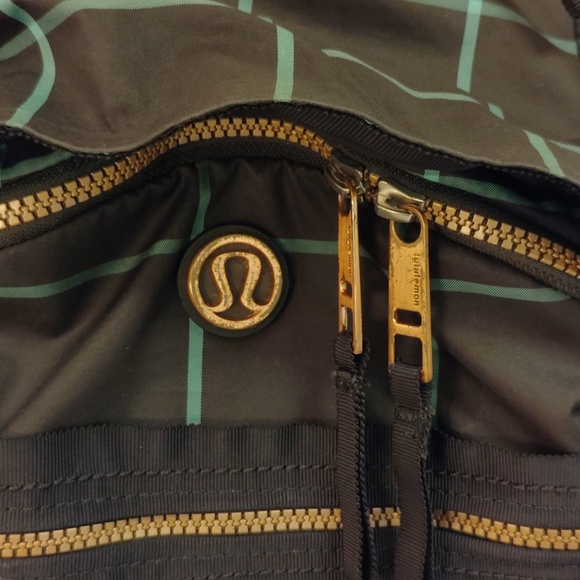 lululemon athletica Black Backpack with Green Grid Pattern - Picture 8 of 14